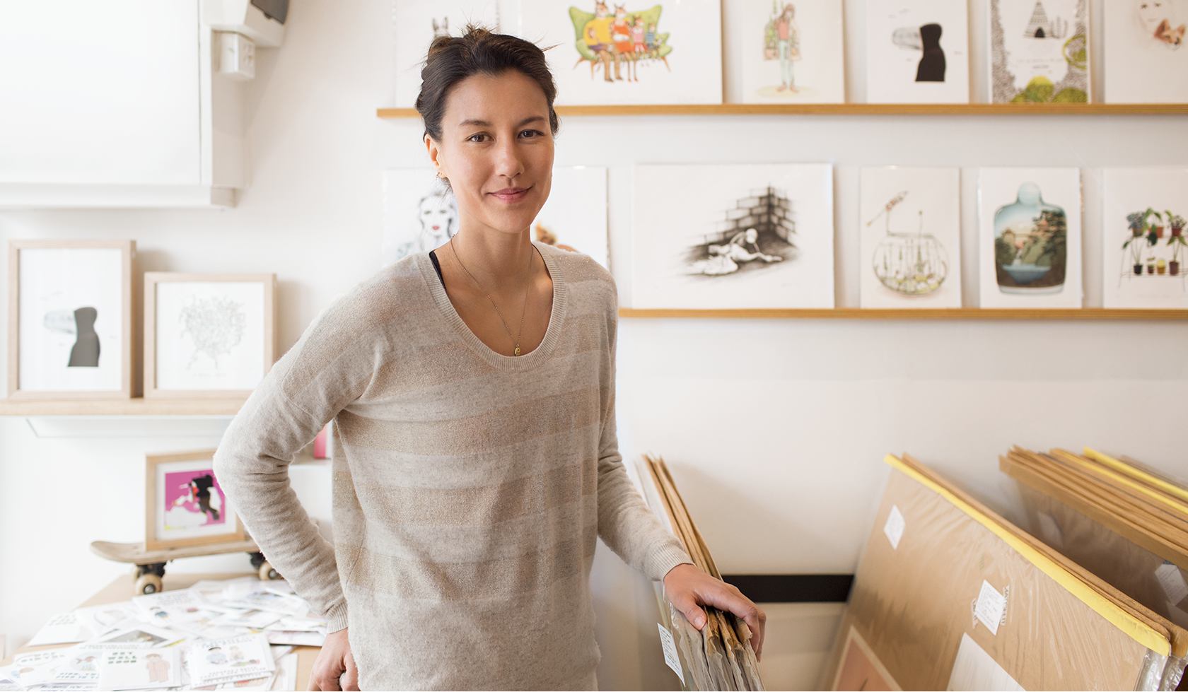 Woman standing in a shop